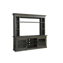 Smokey Grey 92-In. Console with Hutch for Entertainment Room Storage