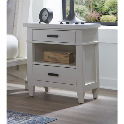 Modern Bedroom Queen Shelter Bed 2 Nightstands and Dresser with Mirror