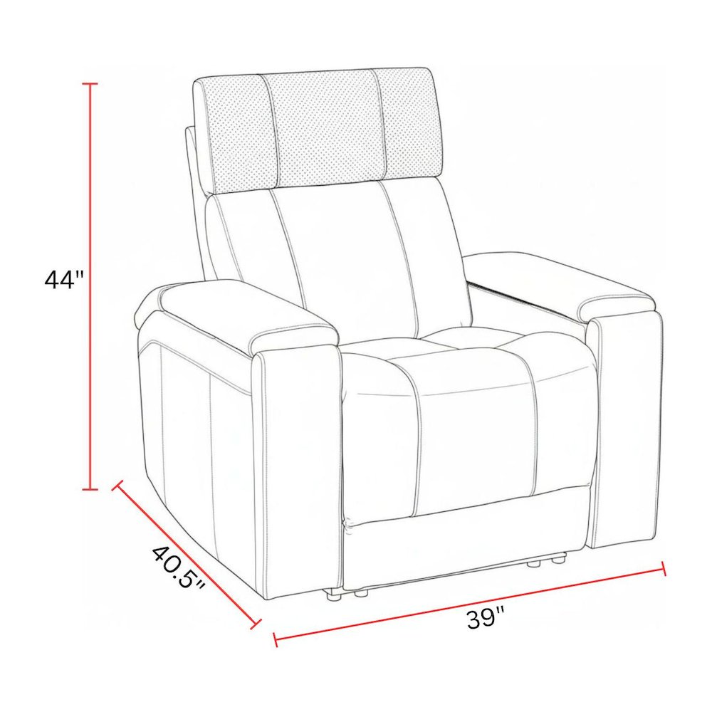 Phoenix Cabot Ebony Zero Gravity Power 3 Seat Home Theater Seating with