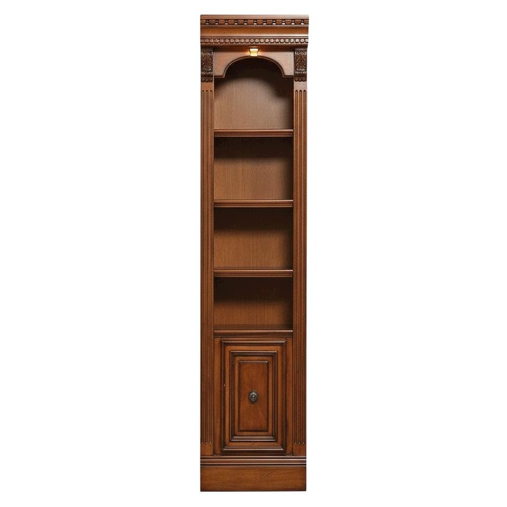 Traditional English Library Brown Open Top Bookcase for Living Room Storage