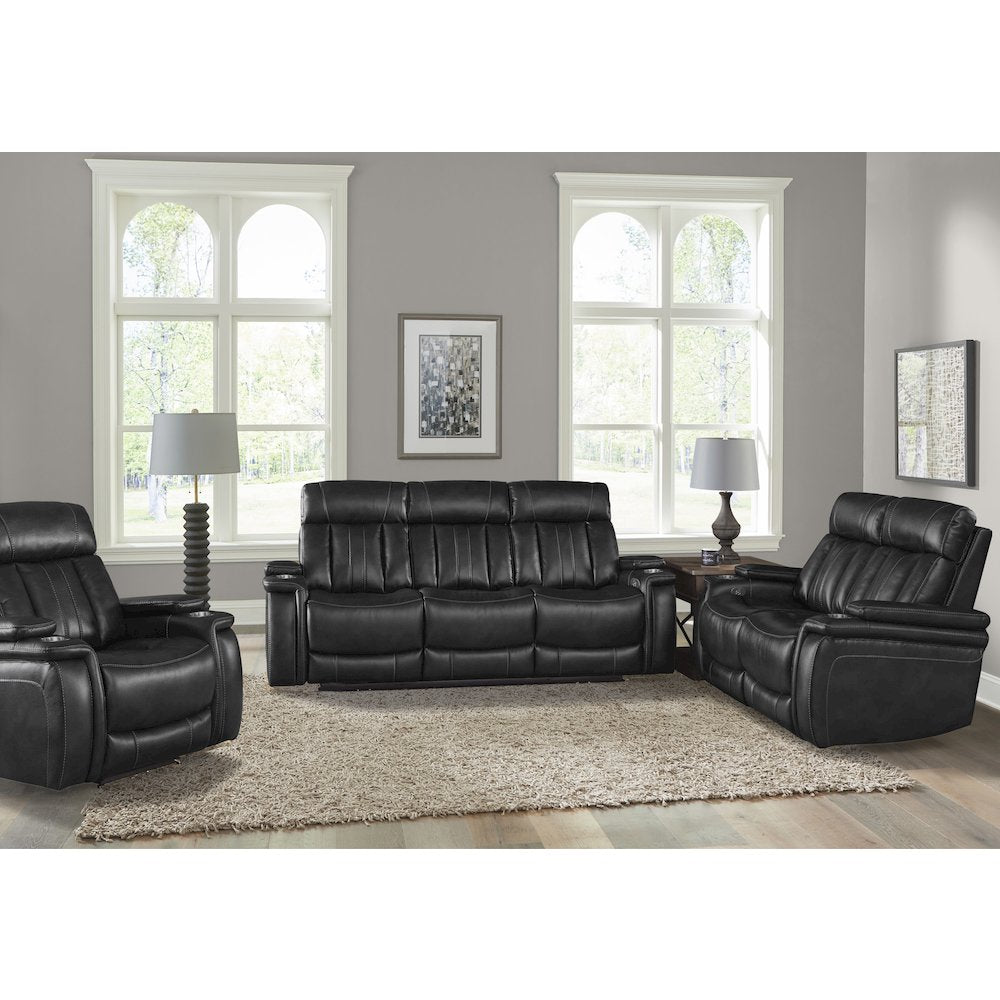 Royce - Midnight Power Reclining Sofa Loveseat and Recliner