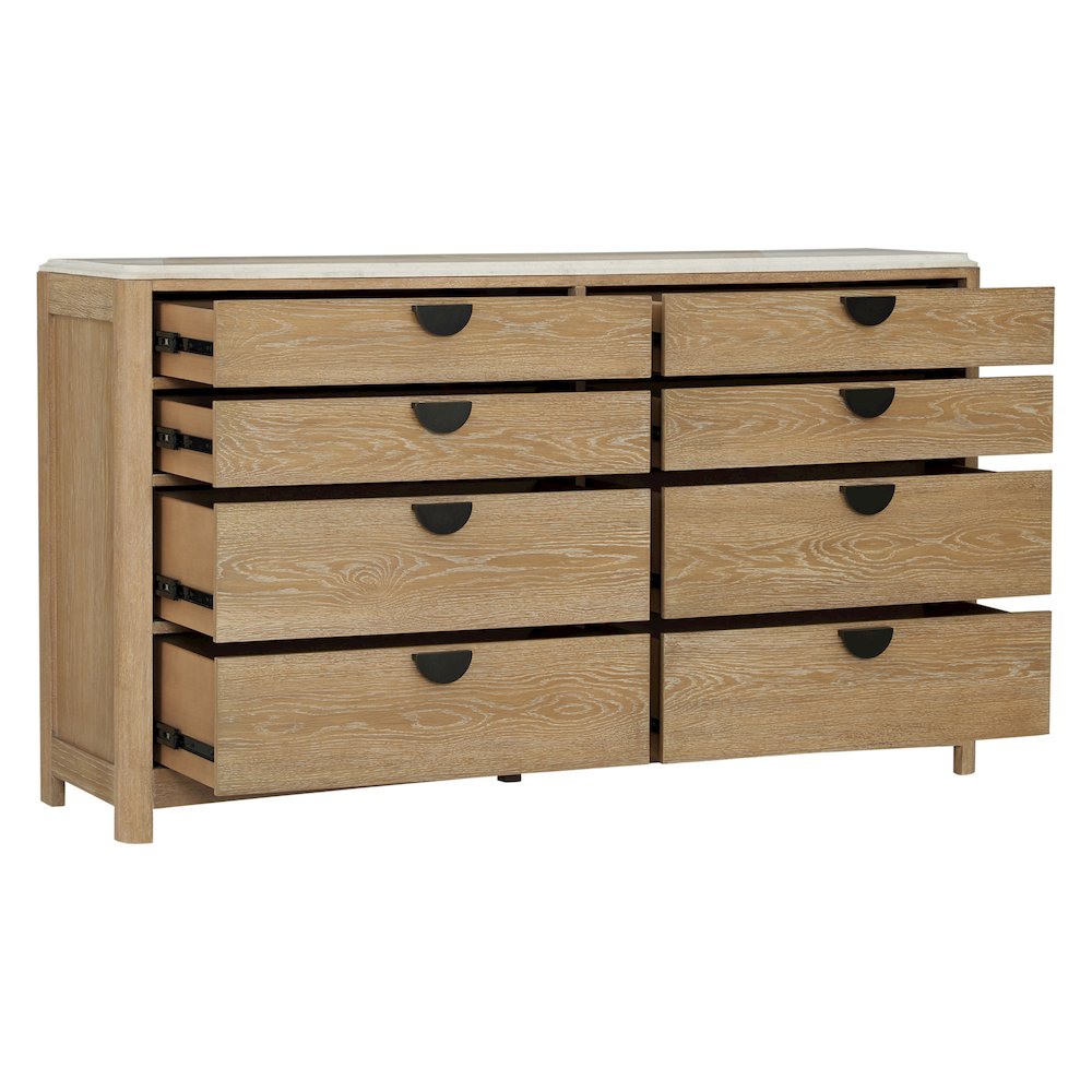 Bedroom King Panel Bed 2 Nightstands and Dresser with Mirror
