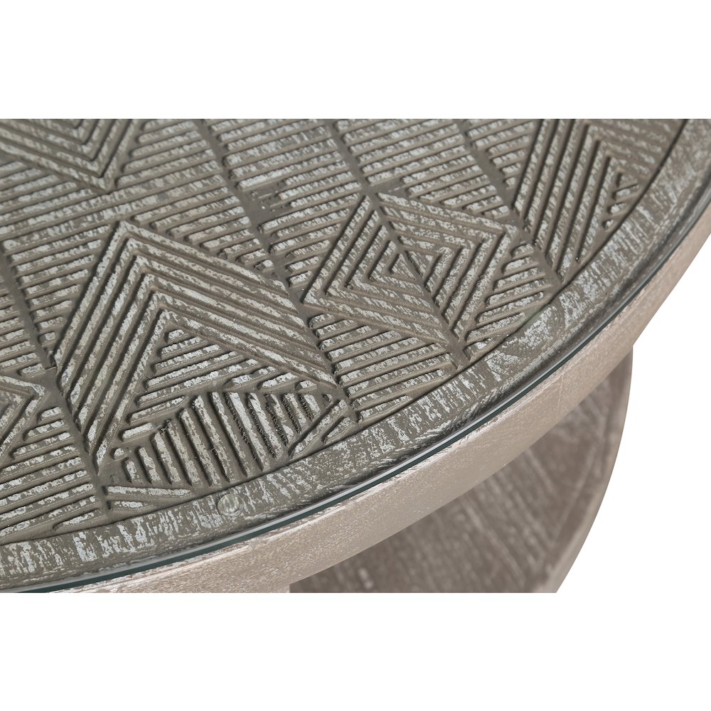 Parker House Crossings Serengeti Round Glass Top Cocktail Table
