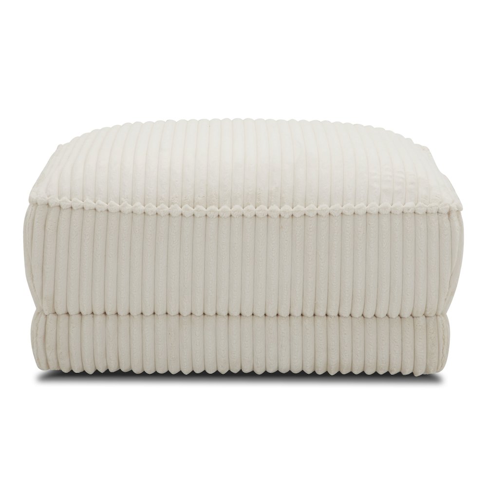 Utopia - Mega Ivory Ottoman with Casters