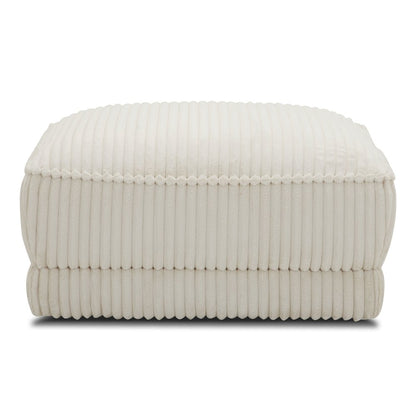 Utopia - Mega Ivory Ottoman with Casters
