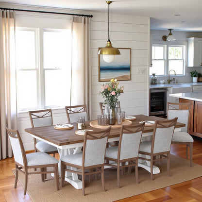 White 9 Piece Dining Table Set for 8 with Chairs, Elegant Dining Set