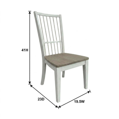 White Spindle Back Dining Chairs in Two-Pack with Classic Style and Comfort