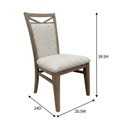 Brown Upholstered Dining Chairs Set with Ergonomic Armrests, 2-Pack