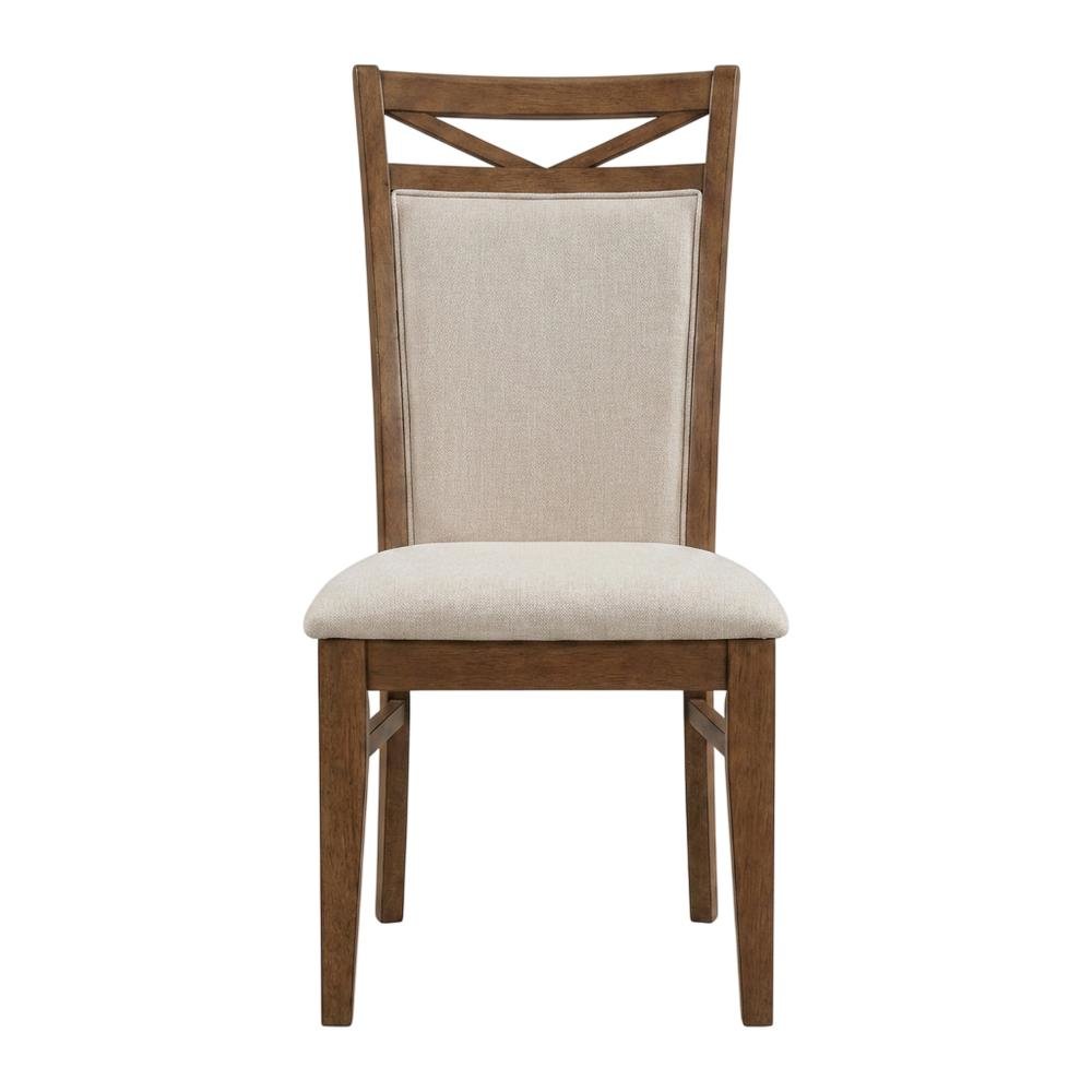 Brown Upholstered Dining Chairs Set with Ergonomic Armrests, 2-Pack