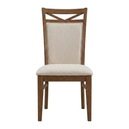 Brown Upholstered Dining Chairs Set with Ergonomic Armrests, 2-Pack