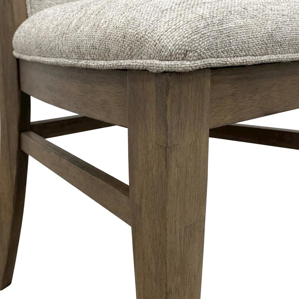 Brown Upholstered Dining Chairs Set with Ergonomic Armrests, 2-Pack