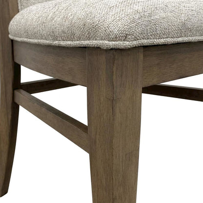 Brown Upholstered Dining Chairs Set with Ergonomic Armrests, 2-Pack