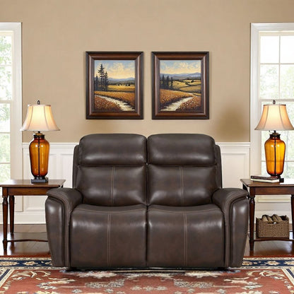 Brown Power Reclining Loveseat Recliner, Theater Seating for Home