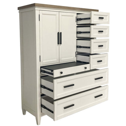 Modern Bedroom 7 Drawer Door Chest with Workstation