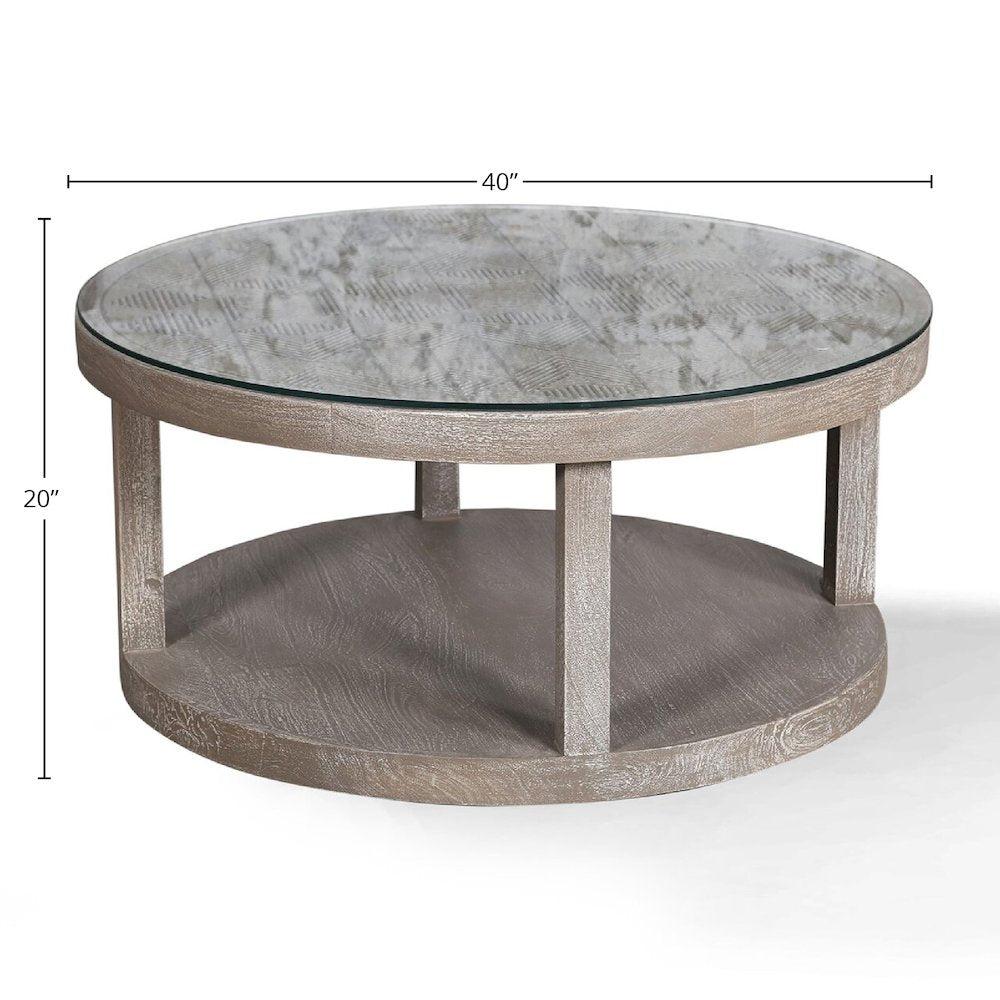 Parker House Crossings Serengeti Round Glass Top Cocktail Table