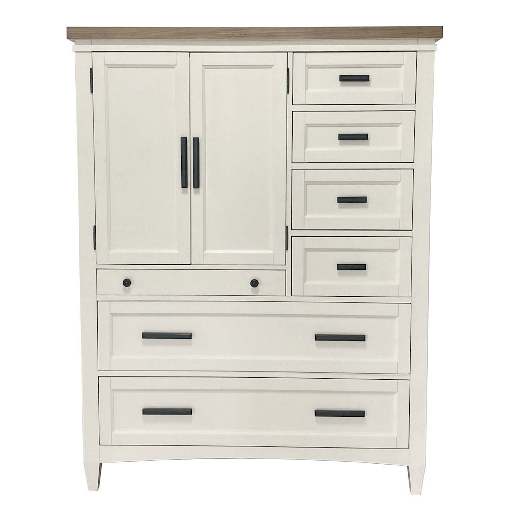 Modern Bedroom 7 Drawer Door Chest with Workstation