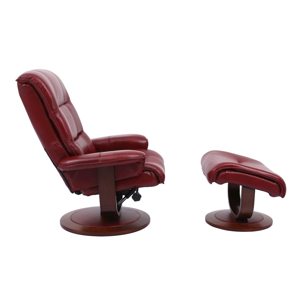 Knight - Rouge Manual Reclining Swivel Chair and Ottoman