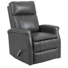 Contemporary Warm Grey Swivel Glider Recliner with Comfortable Headrest