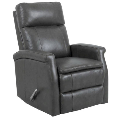 Contemporary Warm Grey Swivel Glider Recliner with Comfortable Headrest