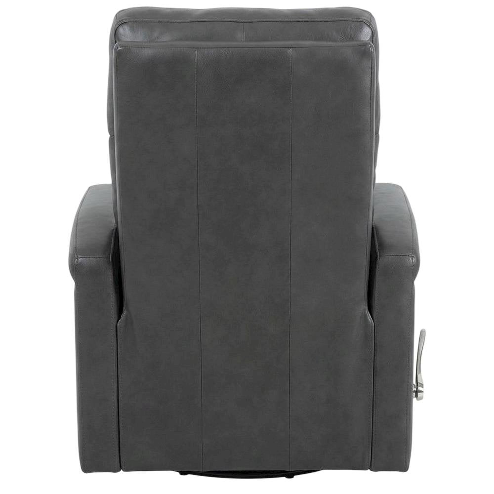 Contemporary Warm Grey Swivel Glider Recliner with Comfortable Headrest