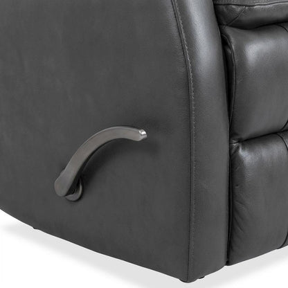 Contemporary Warm Grey Swivel Glider Recliner with Comfortable Headrest