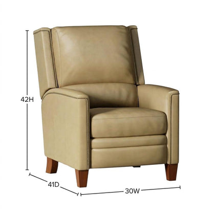 Brown Manual Recliner with Plush Seat and Classic American Style
