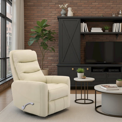 Oyster Swivel Recliner Chair with Glider Base and Soft Fabric Comfort