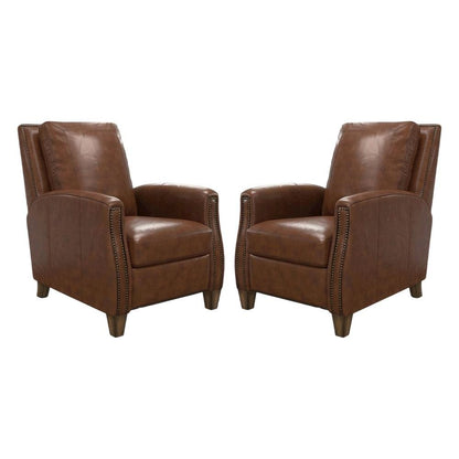 Chestnut Recliner Two Pack with Transitional Style and Comfortable Seating