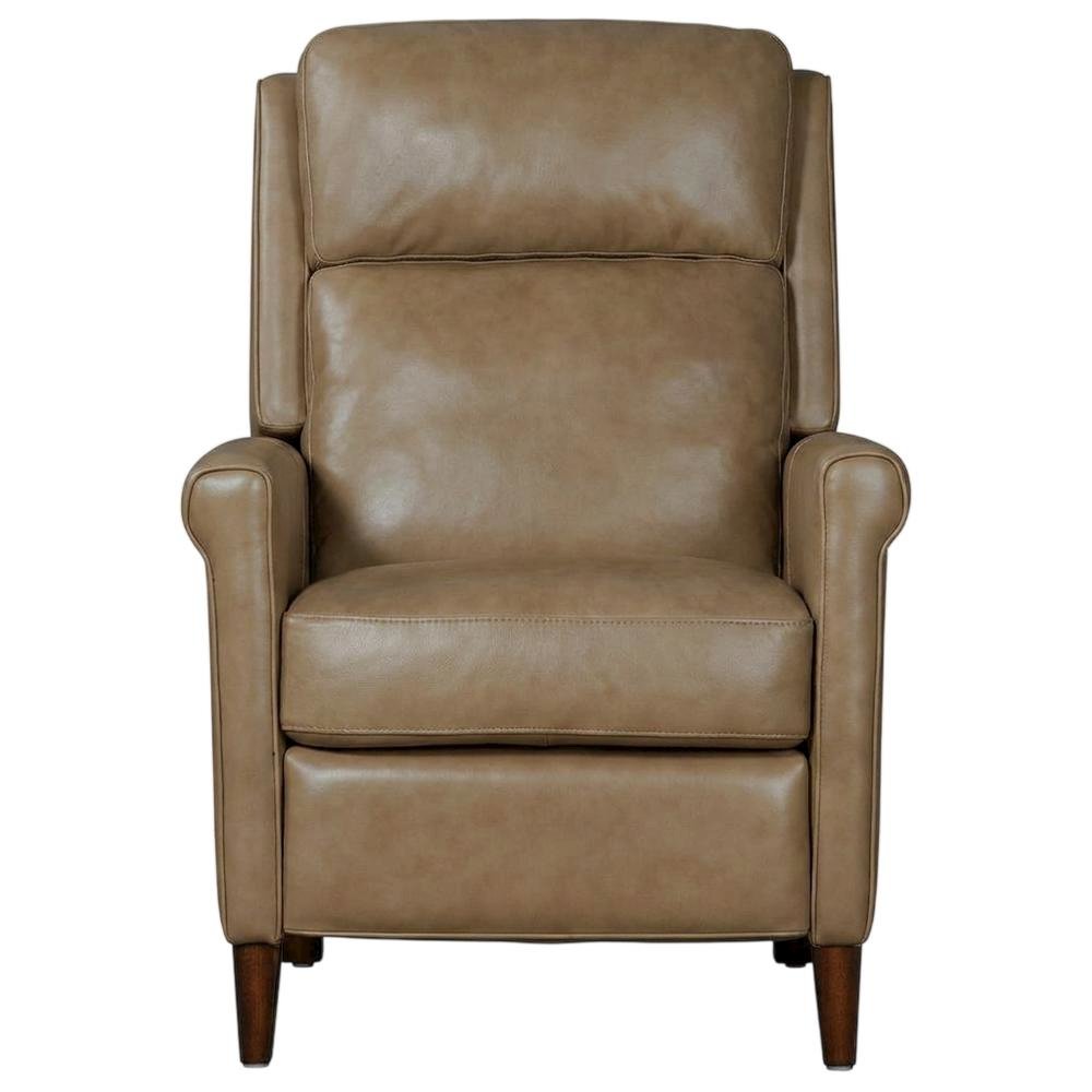 Cream Manual Recliner with Headrest in Traditional Design for Relaxation