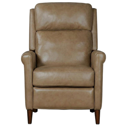 Cream Manual Recliner with Headrest in Traditional Design for Relaxation