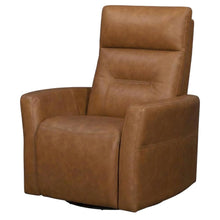 Vintage Caramel Power Swivel Recliner with Traditional Style and Plush Seat