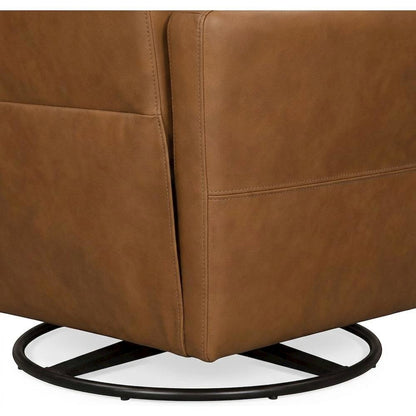Vintage Caramel Power Swivel Recliner with Traditional Style and Plush Seat