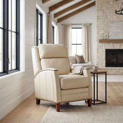Pearl Glow Brown Manual Pushback Recliner with Comfortable Armrest