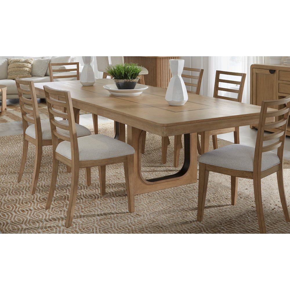 Escape - Dining 84 Inch Rectangular Table with 6 ladderback Chairs