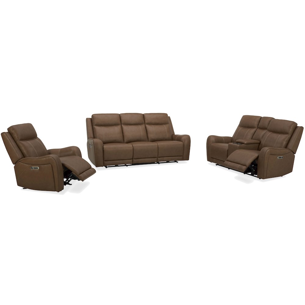 Haywood - Butternut Power Reclining Sofa Loveseat and Recliner