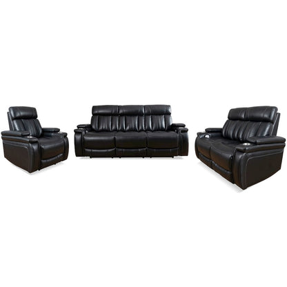 Royce - Midnight Power Reclining Sofa Loveseat and Recliner
