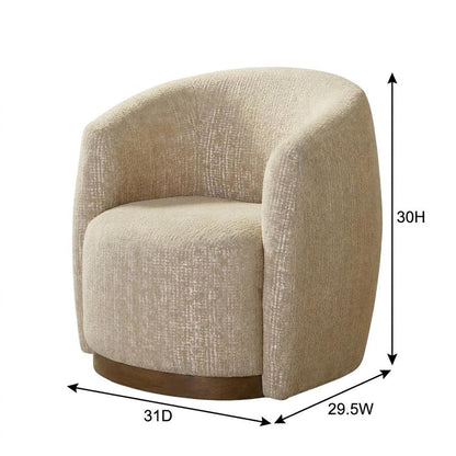 Beige Swivel Accent Chair with Traditional Style and Comfortable Seat