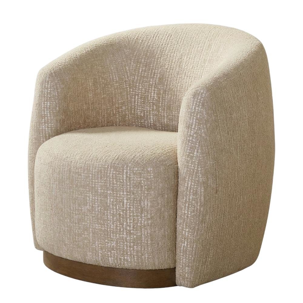 Beige Swivel Accent Chair with Traditional Style and Comfortable Seat