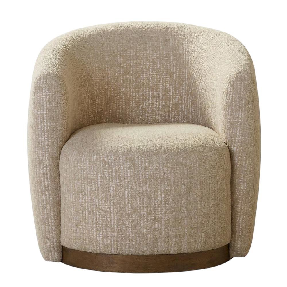Beige Swivel Accent Chair with Traditional Style and Comfortable Seat