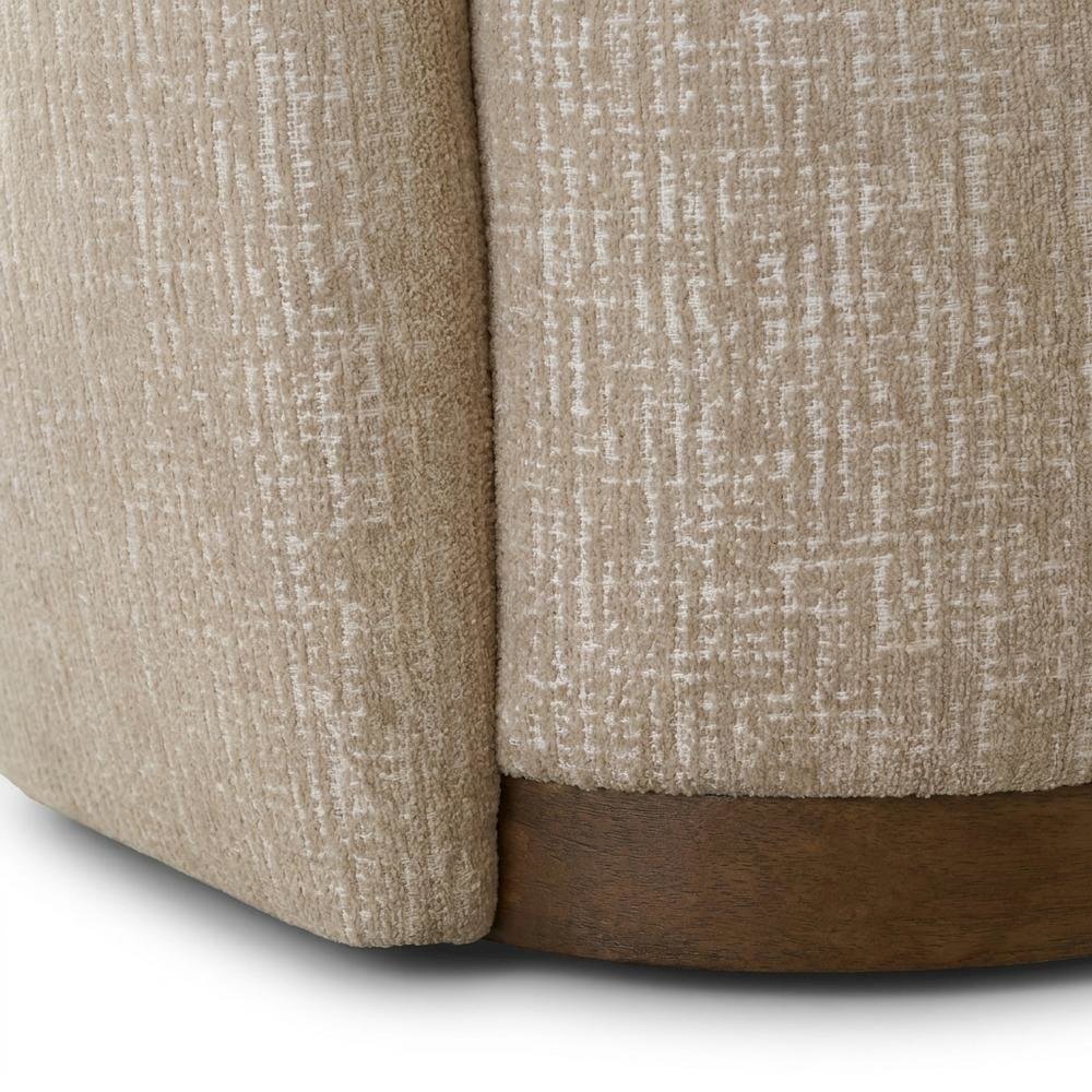 Beige Swivel Accent Chair with Traditional Style and Comfortable Seat