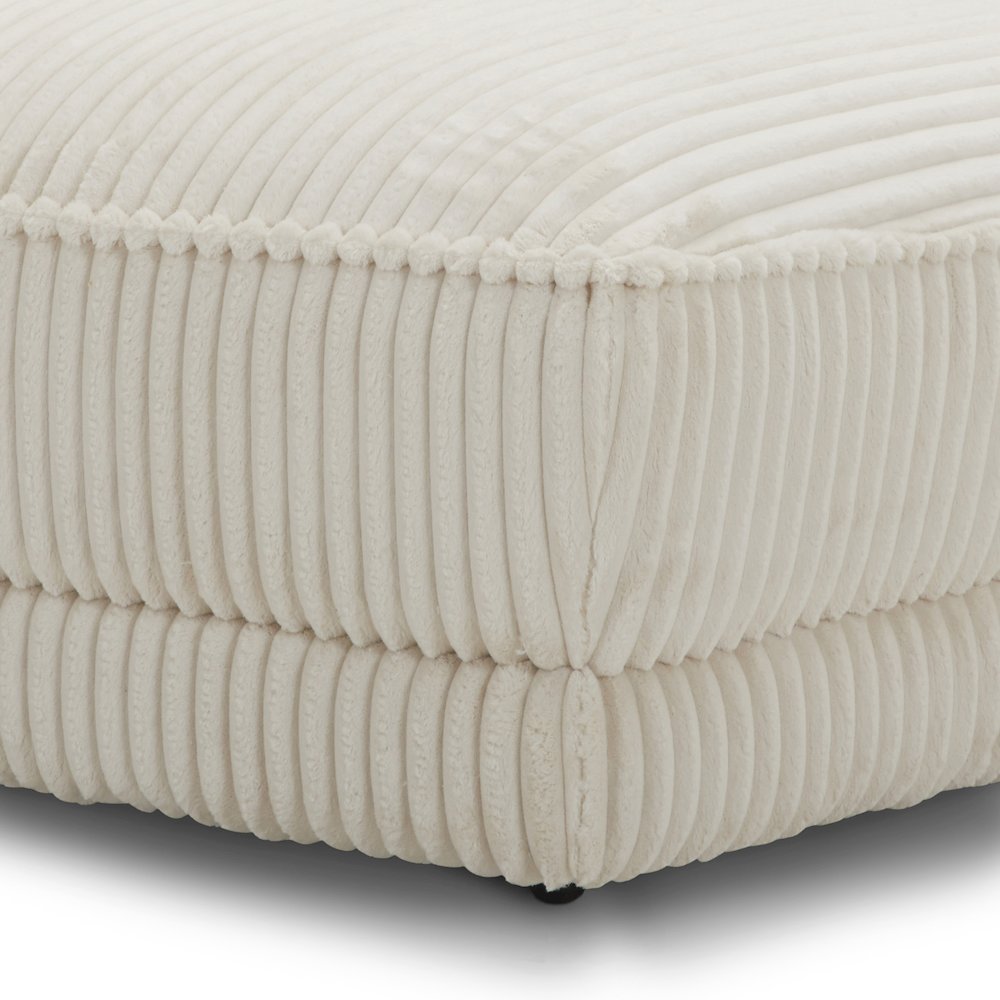 Utopia - Mega Ivory Ottoman with Casters