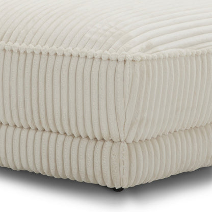 Utopia - Mega Ivory Ottoman with Casters