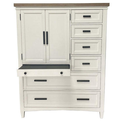 Modern Bedroom 7 Drawer Door Chest with Workstation