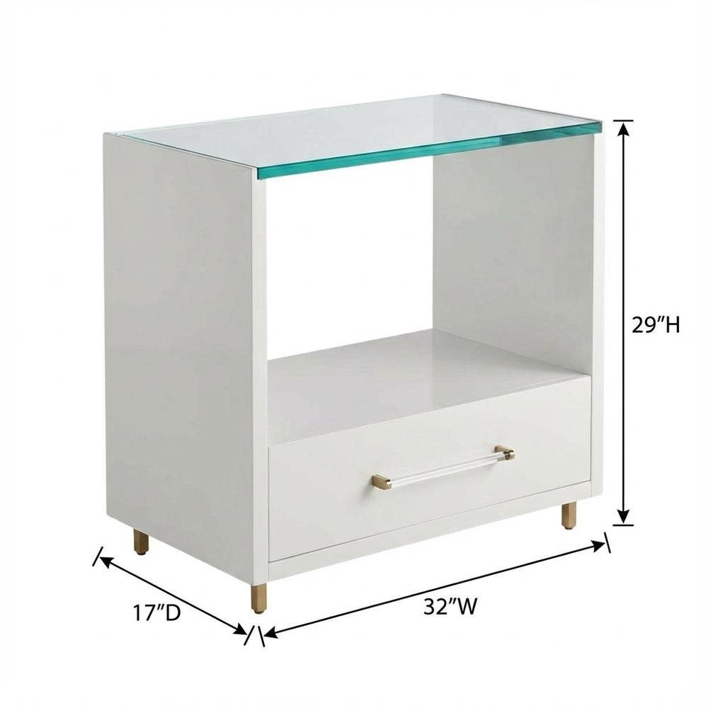 Alabaster Nightstand with Distressed Finish and Elegant Style