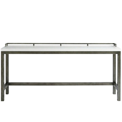 White Console Table with Stools for Bar Seating and Living Room Use