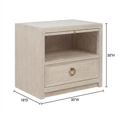 Sea Oat Drawer Nightstand with Distressed Finish and Stylish Design