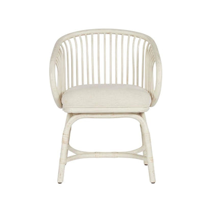 Rattan Dining Chair with Distressed Finish and Stylish Getaway Design