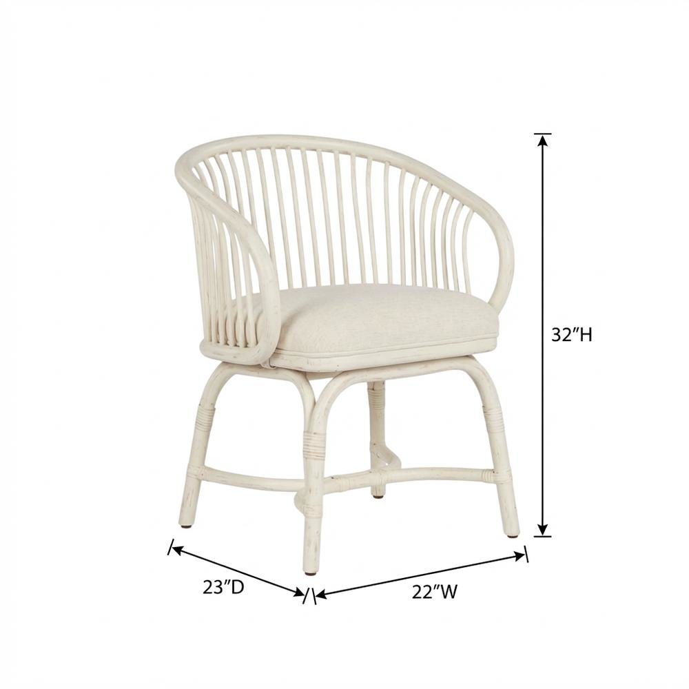 Rattan Dining Chair with Distressed Finish and Stylish Getaway Design