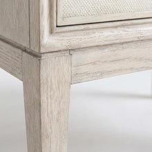 Rolling Fog-Colored Nightstand with Distressed Finish and Modern Style