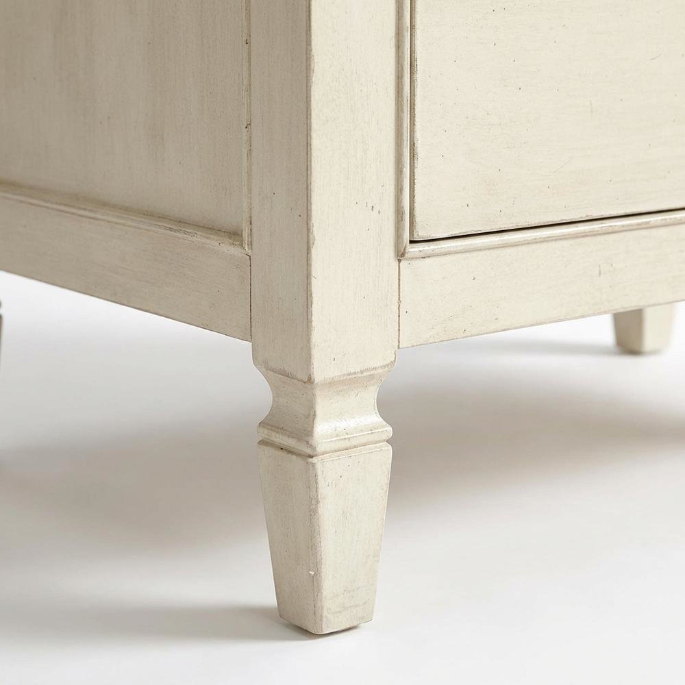 Cotton Nightstand with Distressed Finish for Bedroom Decor